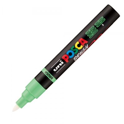 Marker UNI PC-5BR, varf pensula, 1-4 mm, verde deschis, Posca (M1607)