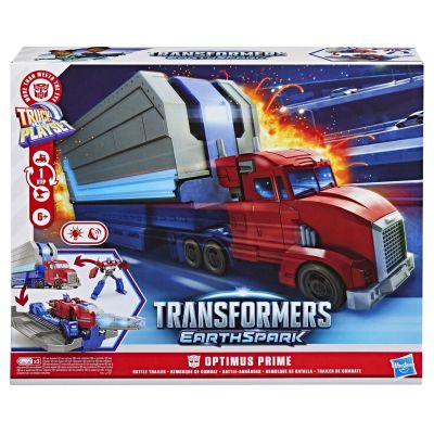 TRANSFORMERS EARTHSPARK CAMION CU REMORCA DE LUPTA OPTIMUS PRIME