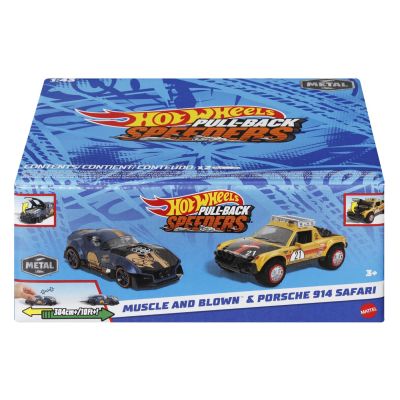 HOT WHEELS SET 2 MASINUTE METALICE PULL BACK MUSCLE AND BLOWN SI PORSCHE 914 SAFARI 1: 43