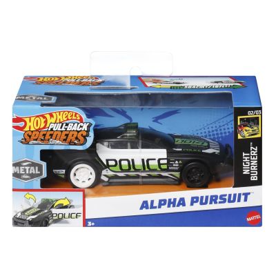 HOT WHEELS MASINUTA METALICA CU SISTEM PULL BACK POLICE ALPHA PURSUIT SCARA 1: 43