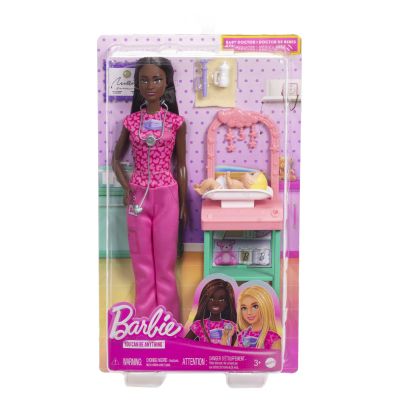 BARBIE SET DE JOACA PAPUSA BARBIE BRUNETA FACE CARIERA PEDIATRU