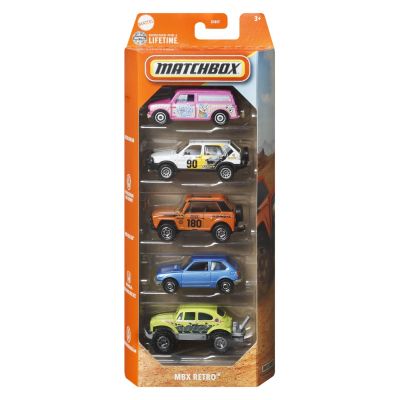 Matchbox Set 5 masinute metalice MBX Retro scara 1: 64