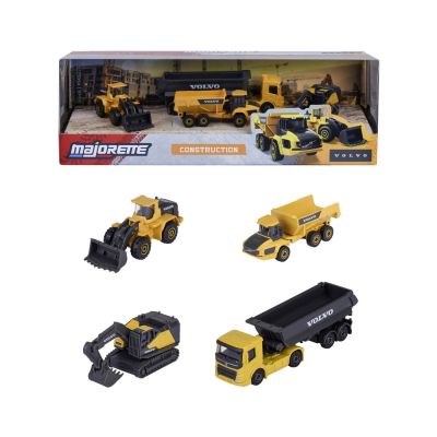 MAJORETTE SET 4 UTILAJE METALICE VOLVO CONSTRUCTION 7. 5CM