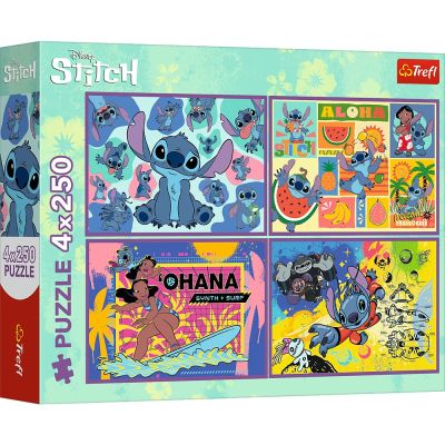 PUZZLE TREFL 4X250 DISNEY UIMITORUL STITCH