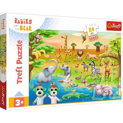 PUZZLE TREFL 24 MAXI BABIES AND THE BEAR SAFARI