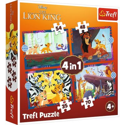 PUZZLE TREFL 4IN1 DISNEY REGELE LEU