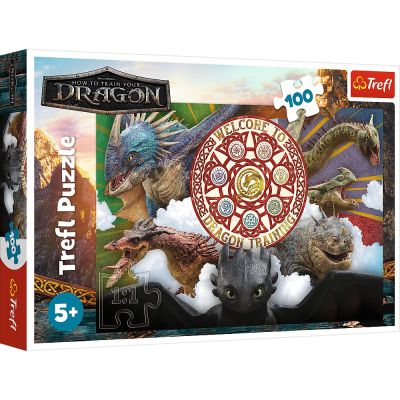 PUZZLE TREFL 100 CUM SA ITI DRESEZI DRAGONUL DRAGONI IN ACTIUNE
