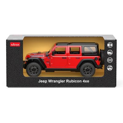 MASINUTA METALICA JEEP WRANGLER RUBICON 4XE ROSU CU SCARA 1 LA 32
