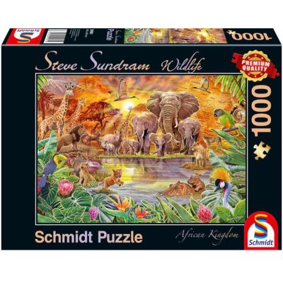 Puzzle 1000 piese, Steve Sundram- Animale salbatice din Africa, Schmidt