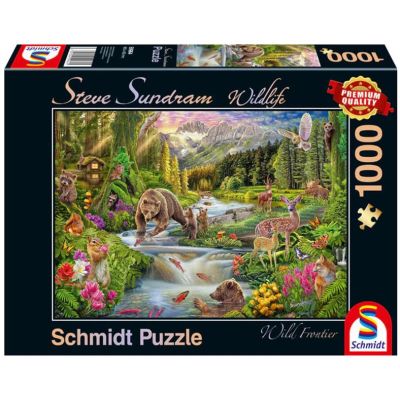 Puzzle 1000 piese, Steve Sundram-Animale din padure, Schmidt
