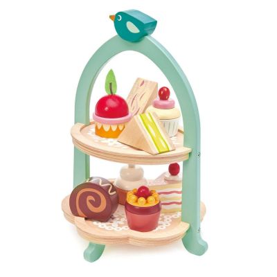Stand pentru prajituri Mini Chef Birdie Afternoon Tea, 9 piese