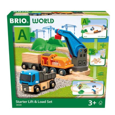 Set vehicule de transport, ridicare si incarcare marfa, BRIO, 3+ ani