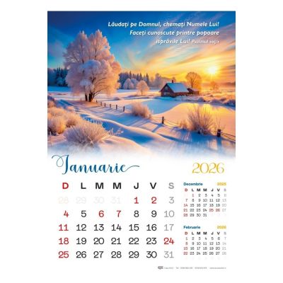 Calendar de perete 2026, format mare A3