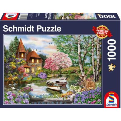 Puzzle Schmidt: Casa de pe malul lacului, 1000 piese