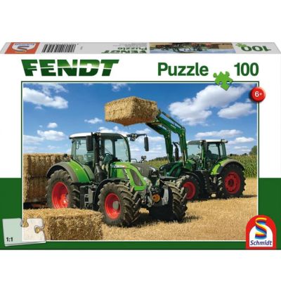 Puzzle 100 piese, Fendt - Fendt 724 Vario, Fendt 716 Vario Stivuitor Frontal Fendt Cargo, Schmidt