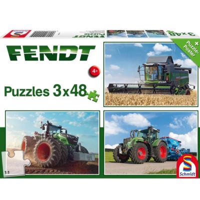 Set puzzle 3 x 48 piese, Fendt - Fendt + poster cadou, Schmidt