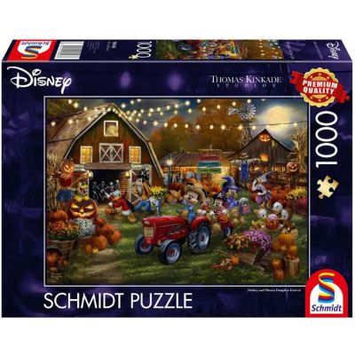 Puzzle 1000 piese, Disney, Mickey & Minnie la Festivalul dovlecilor, Schmidt