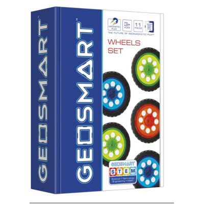 Joc magnetic Geo Smart, Wheel Set, Set de roti, 11 piese