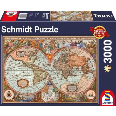 Puzzle 3000 piese, Harta antica, Schmidt