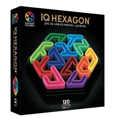 Joc de logica IQ Deluxe Hexagon, cu 120 de provocari, limba romana