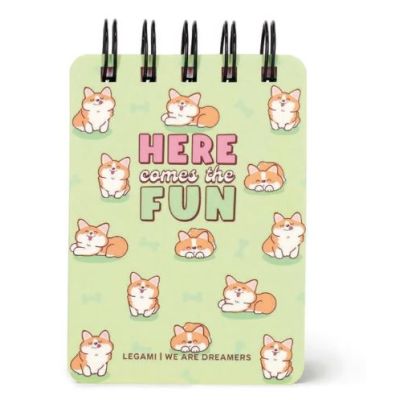 Carnet liniat dictando cu spirala, Corgi, Legami