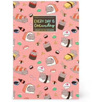 Caiet liniat, mic- Pisica Sushi, Legami