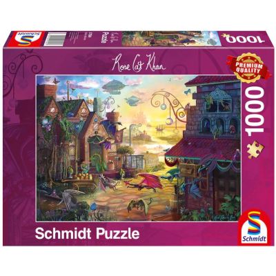 Puzzle 1000 piese, Rose Cat Khan - Posta dragonilor, Schmidt