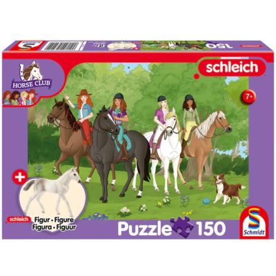 Puzzle 150 piese, Excursie la tara + cadou: figurina cal, Schmidt