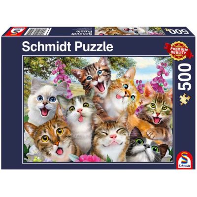 Puzzle 500 piese, Selfie-uri de pisici, Schmidt