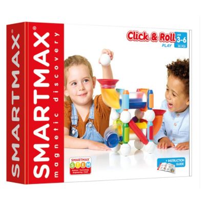 Joc magnetic Smart Max, Click & Roll, Constructii cu bile, 30 piese