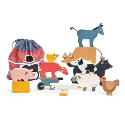 Animale domestice Stacking Farmyard, 13 piese