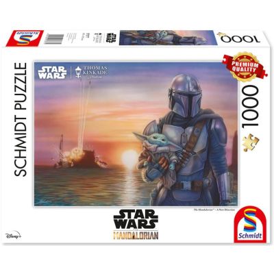 Puzzle 1000 piese, Thomas Kinkade - Star Wars - Mandalorian - O noua directie, Schmidt