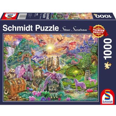 Puzzle 1000 piese, Taramul dragonului fermecat, Schmidt