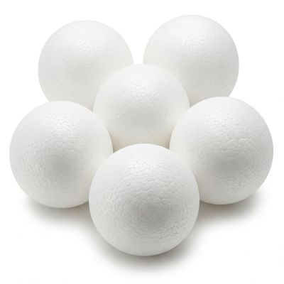 Accesorii creatie - polistiren - sfera, alb, 6cm, set 6 buc, Colorarte