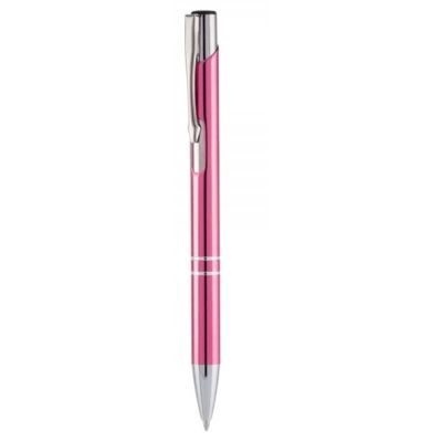 Pix cu bila Office-Cover Cosko, 1. 0mm, cu mecanism, pentru personalizare, corp metalic rosu