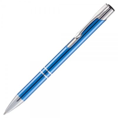Pix cu bila Office-Cover Cosko, 1. 0mm, cu mecanism, pentru personalizare, corp metalic bleu