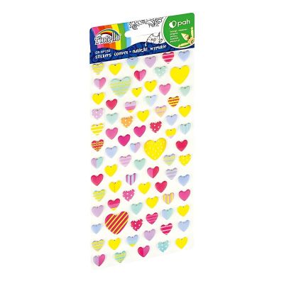 Abtibilduri - inimioare, gumat, set 80 buc, diverse culori, Fiorello, GR-NP150 / 170-2759