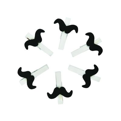 Accesorii creatie - lemn - carlig alb mustati, 4.5cm, set 6 buc, Colorarte