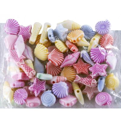 Accesorii creatie - margele fructe de mare plastic, set 60 buc, Colorarte