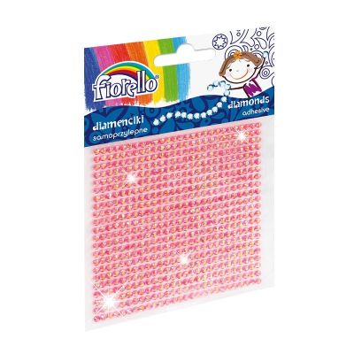 Accesorii creatie - diamante plastic, roz, 2mm, autoadezive, blister 594 buc, Fiorello, GR-DS04 / 170-2400
