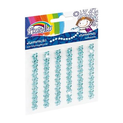 Accesorii creatie - diamante sirag plastic, bleu, 9cm, autoadezive, flori, blister 6 buc, Fiorello, GR-DS06 / 170-2402