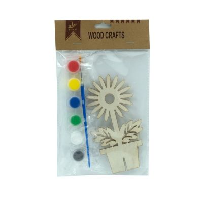 Accesorii creatie - lemn decupat - floare, +6 culori +pensula, pentru pictat, CNX, 21159-11