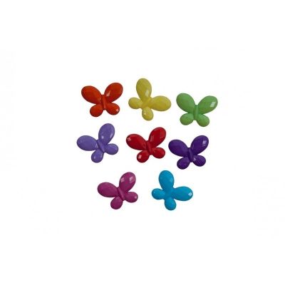 Accesorii creatie - fluture plastic, diverse culori, 30mm, set 10 buc, Colorarte