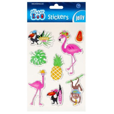 Abtibilduri - flamingo, set 8 buc, Sticker Boo, 493724