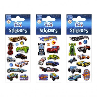 Abtibilduri - Hot Wheels, set 12 buc, Sticker Boo, 262434