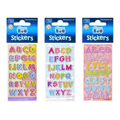 Abtibilduri - litere, set 26-28 buc, Sticker Boo, 382531