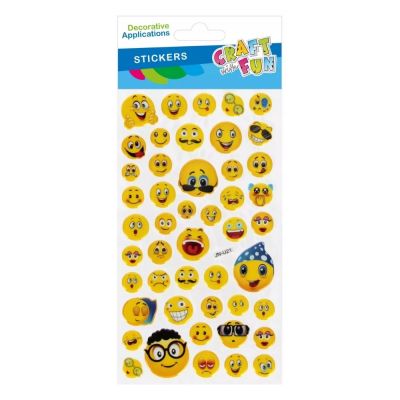 Accesorii creatie - stickere autoadezive - zambareti, 9x21 cm, Craft with Fun 567336