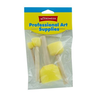 Accesorii creatie trafalet burete cu maner lemn CNX, HMS51005, 4 bucati/set