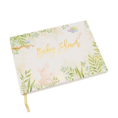 Album GUEBOOK1723, Baby Shower, model florar alb, 17x23cm, 120 pagini
