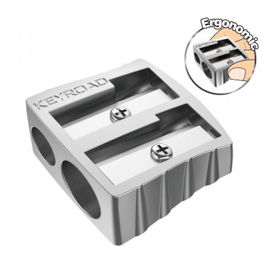 Ascutitoare dubla Keyroad KR971133 KR971683, 2 orificii, plastic, pe blister